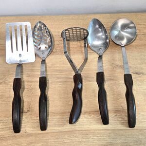 CUTCO 5 Pc Brown Classic Kitchen Serving Utensil Tool Set 12 13 14 15 16 spoons